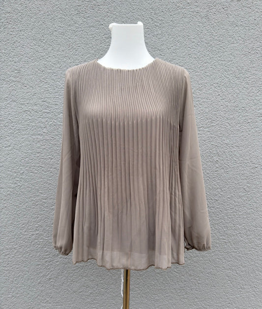 Plissee Bluse taupe - Feinraummode