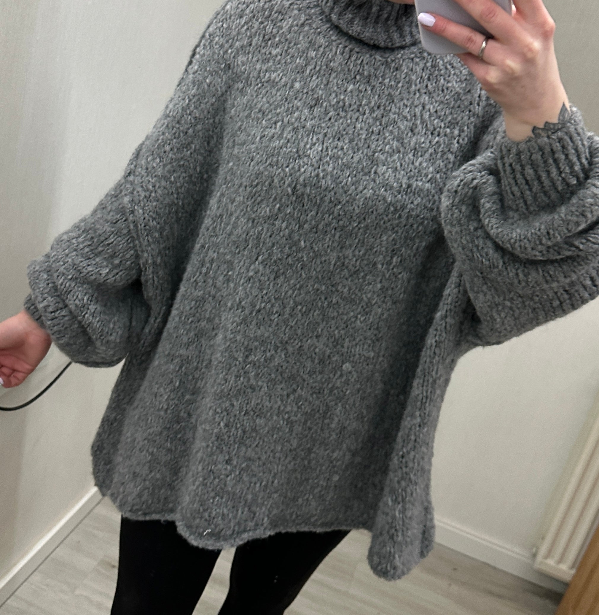 Oversize Kuschelpullover grau