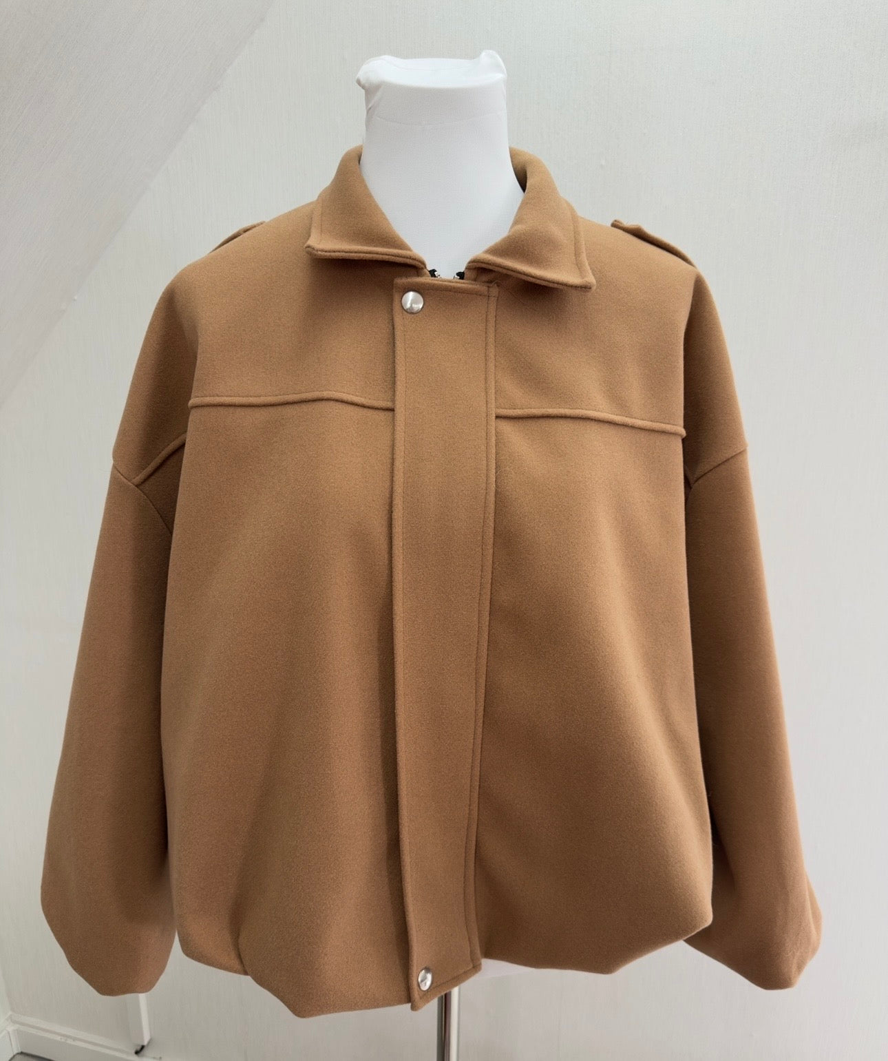 Oversize Blousonjacke kurz braun