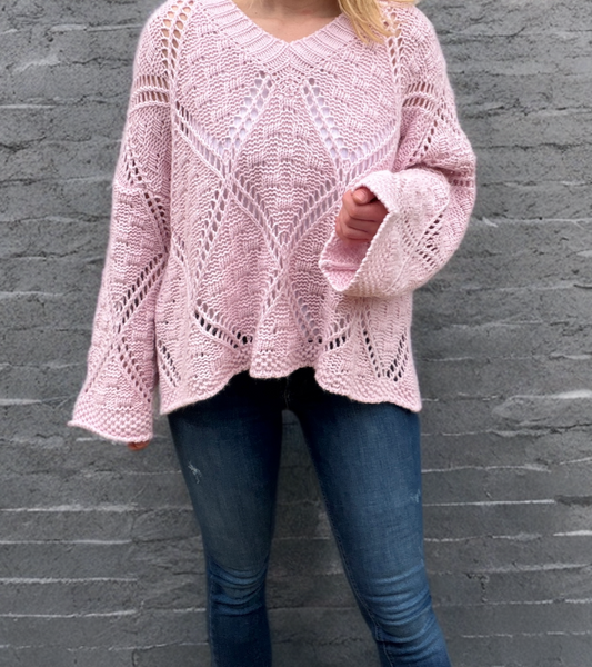 Rosa Oversize Pullover lockerer Damenpullover pink 
