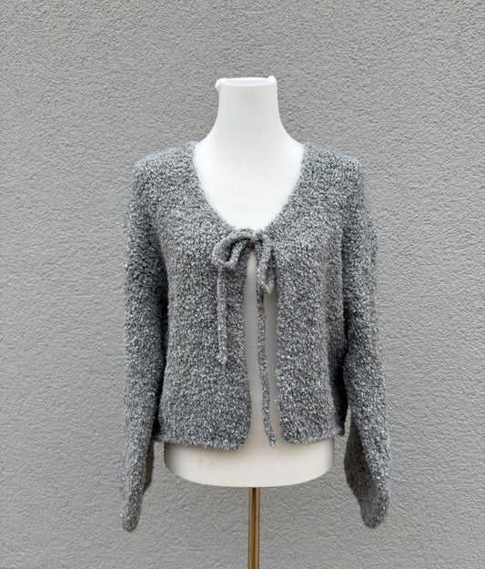 Cardigan Schleife grau - Feinraummode