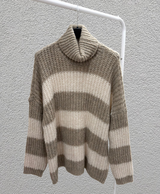 Oversize Rolli mit Streifen - Feinraummode