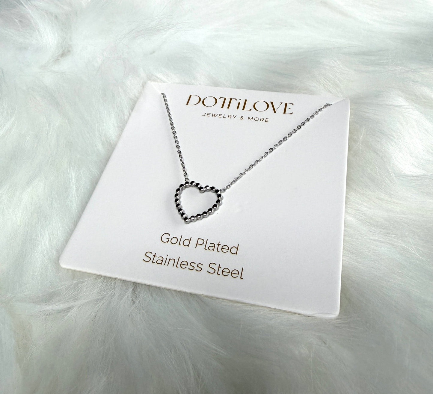 Edelstahl Kette Herz Silber - Feinraummode