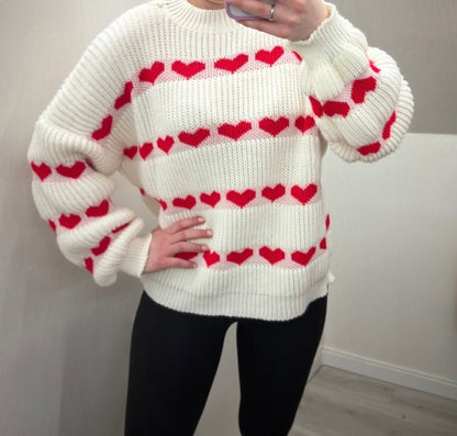 Strickpullover mit Herzen - Feinraummode